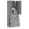 VidaXL Highboard Sonoma Grey 69.5x34x180 Cm Engineered Wood 3195865