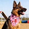 Valentine's Day Dog Bandana Dog Heart Prints Cute Triangular Bib with Love Pet Scarf for Small