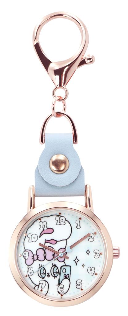 Fieldwork Pocket Watch Analog Ladies Esther Bunny Leather Keychain KC Cute Blue BL (Fieldwork) ESB003-2