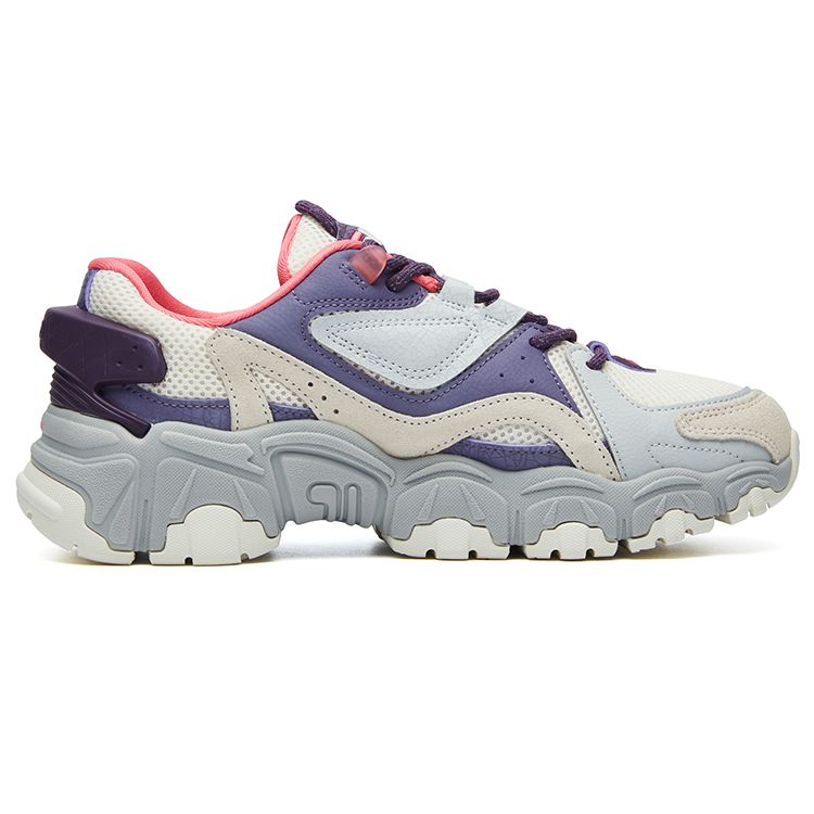 Fila Fusion Tracer Fabric Synthetic Leather Cowhide Suede Lace-Up Low-Top Dad Sneakers Women Sneakers Light-Purple T12W135207FGL