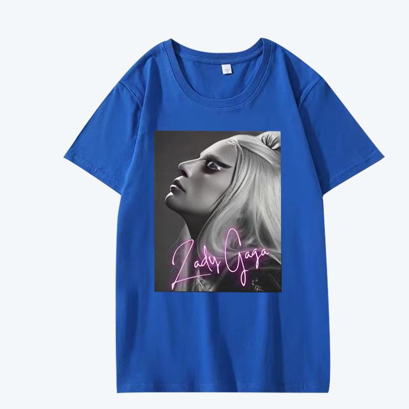 Lady Gaga Hudební zpěvačka Tričko Unisex Dámské Oversized 100% Bavlna Horký Výprodej Krátký Rukáv Letní Módní Potisk Unisex Větší Velikosti Topy