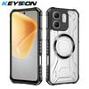 KEYSION Transparent Magnetic Case for Infinix Hot 50i Soft Silicone+PC Heavy Duty Shockproof Phone Cover for Infinix Smart 9