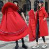 Winter Women's Plus Velvet Slim Fit Parka with Large Fur Collar Long Coat
