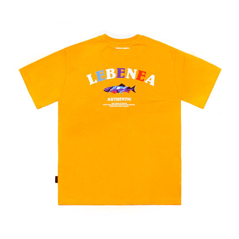 Lebenia Salmon Camo Graphic T-Shirt Saffron