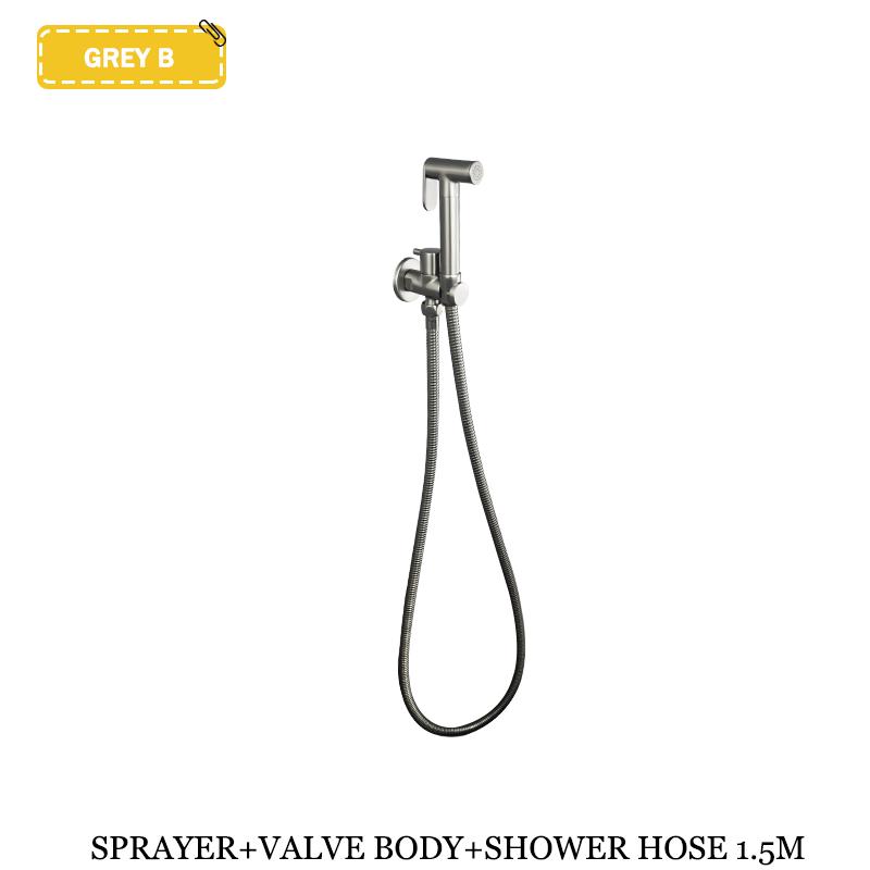 Toilet Mate Bathroom Bidet Shower Head Wall Mounted Black Copper Angle Valve Handheld Spray Gun Faucet Bathroom Accessories