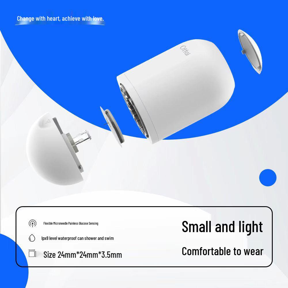 Outai M8 Smart Blood Glucose Monitor: High Precision, 24-Hour Continuous Tracking for Home Use.