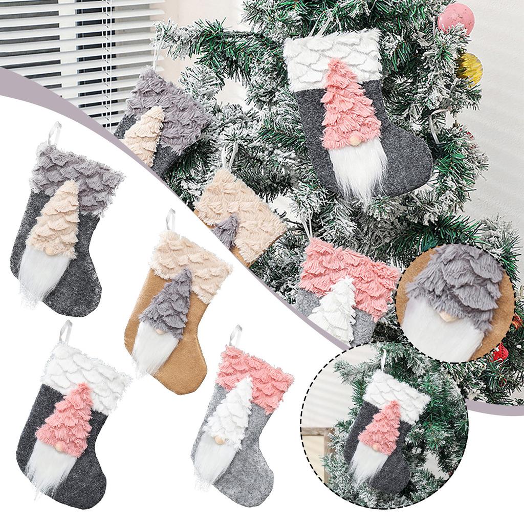 Christmas Stocking Santa Xmas Stocking Candy Bag Christmas Party Gift Bag Faceless Gnome Candy Bag
