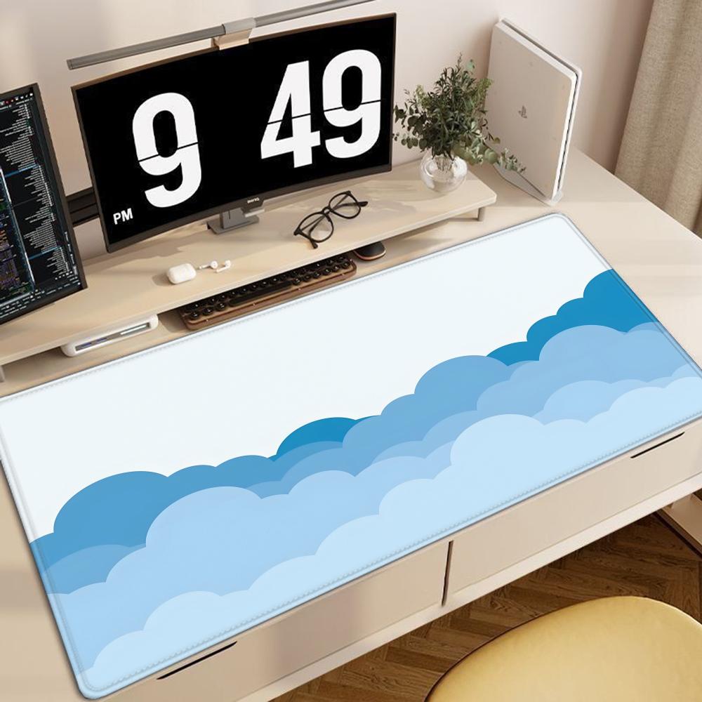 Large Size Pink Mousepad 90x40cm Pastel Clouds Deskmat Xxl Kawaii NonSlip Mouse Pad Cute Mice Rugs Extended Gaming Keyboard Mat