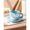 Creative and Fresh Underglaze Color Hand-painted White Cloud Coffee Cup