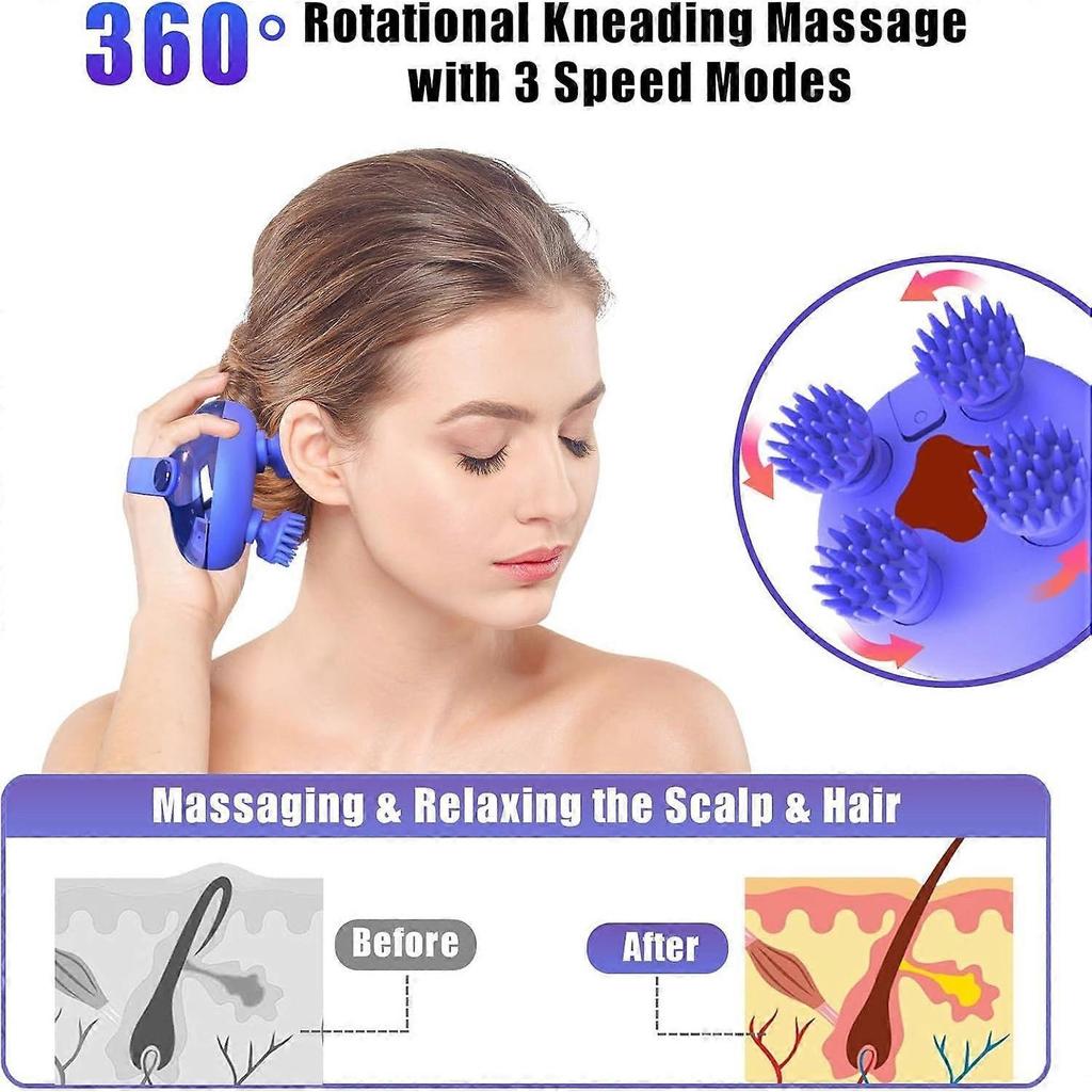 Electric Scalp Massager Hair Growth, Portable Head Massager Scalp  For Stress Relief, Waterproof Sca