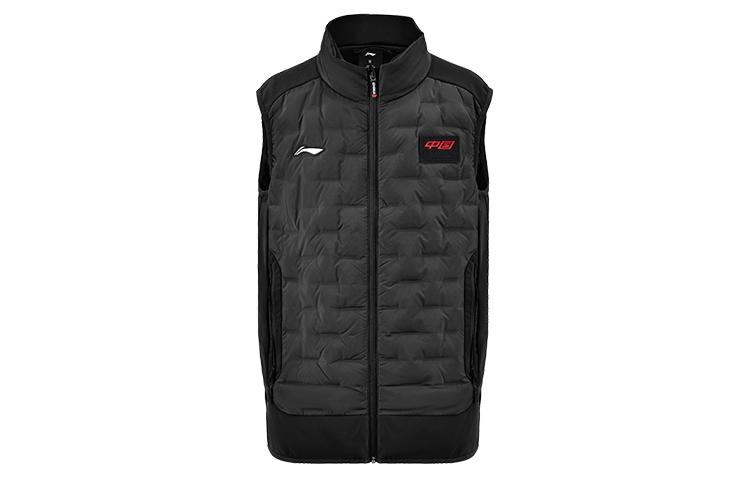 Li Ning Vests Men s Black Stand Collar Moderate Other AMRS065-1 XXL