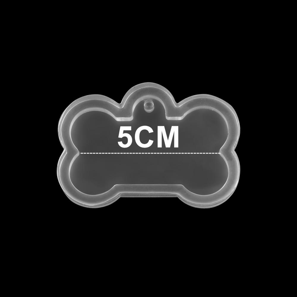 2 Sizes DIY Dog Tag Bone Shaped Keychain Casting Silicone Mould Crafts Key Chain Pendant Making Tools Crystal Epoxy Resin Mold