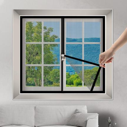 Nicht perforiertes, unsichtbares Netzfenster mit selbstklebendem Reißverschluss, abnehmbar und leicht zu reinigen, mückendichtes Netzfenstergitter