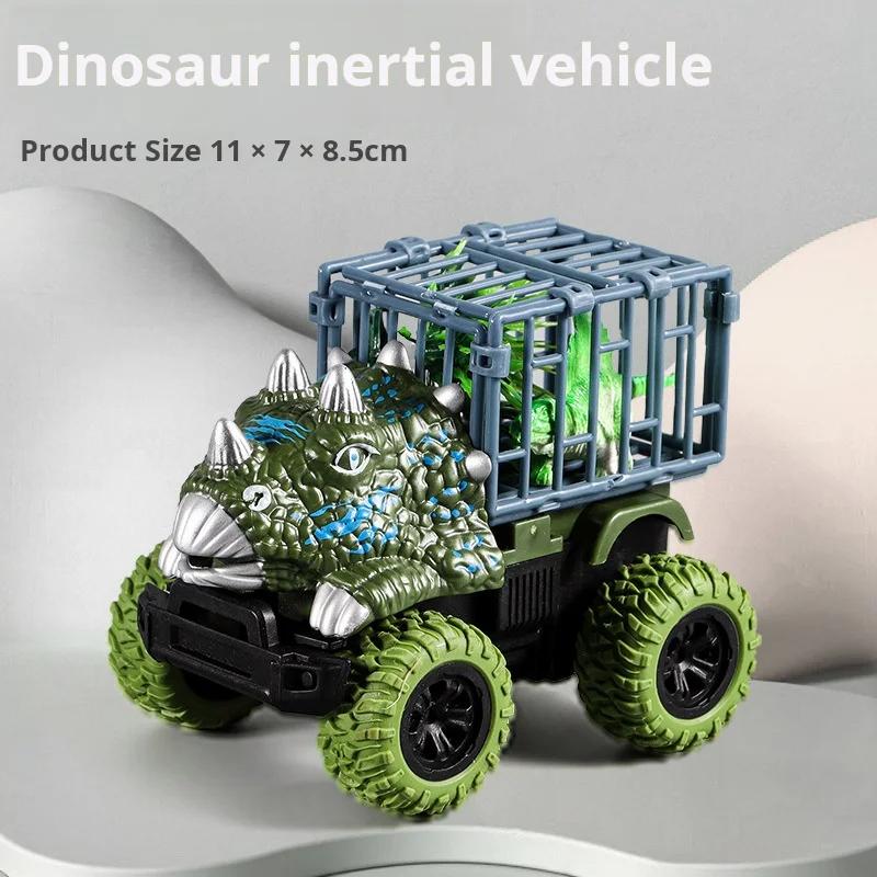 Inertia Dinosaur Truck Toys Car Transport Truck Toys with Dino Figures for Boy Toddlers T-Rex Dinosaur Games Monster Truck Kid