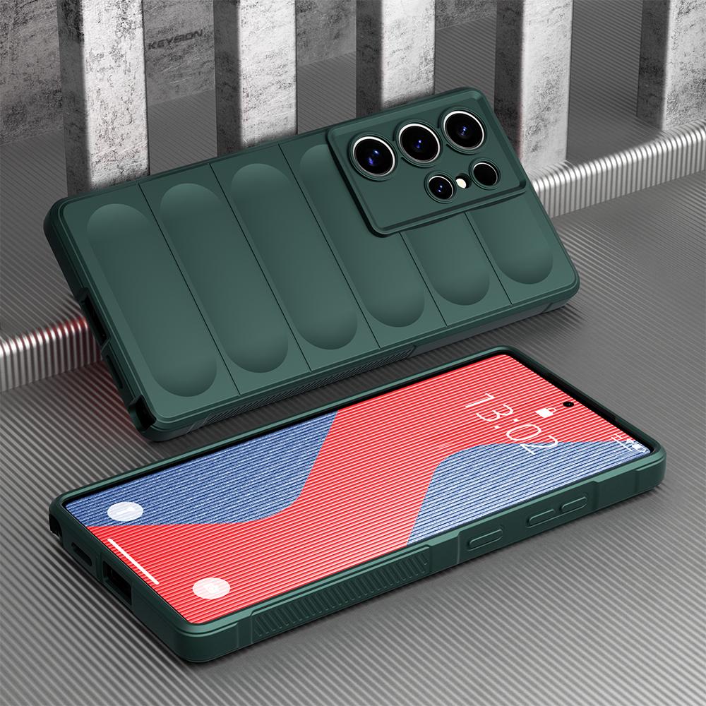 KEYSION Shockproof Matte Case for Samsung S25 Ultra 5G S25+ Plus Anti-skid Soft Silicone Phone Back Cover for Galaxy S24 FE 5G