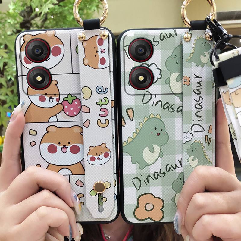 Protective Waterproof Phone Case For ZTE Blade A34 Back Cover Durable Wrist Strap Ring Phone Holder Anti-knock Anti-dust
