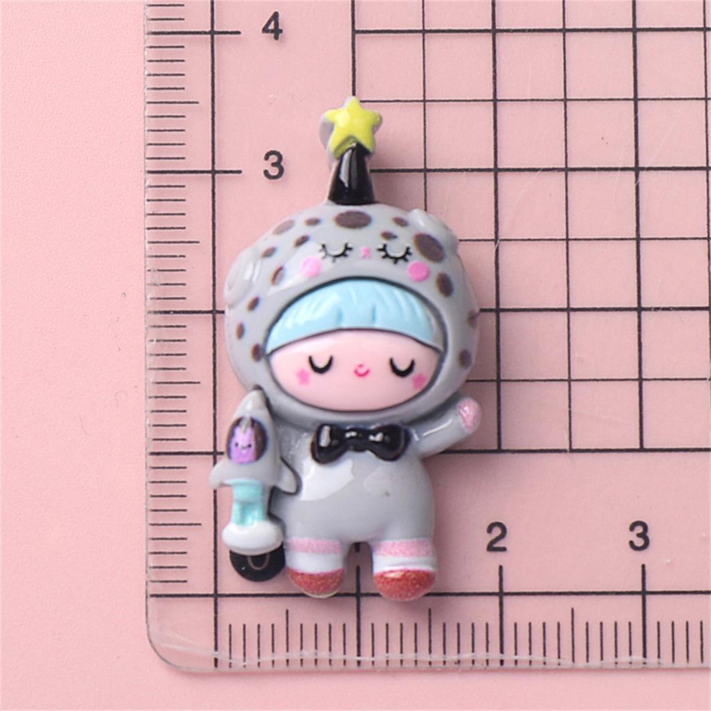 5PCS Resin Colorful Princess Burger Donut Star Cartoon Man Flat Back Stone Figurines Scrapbook DIY Bow Decor Accessories Crafts
