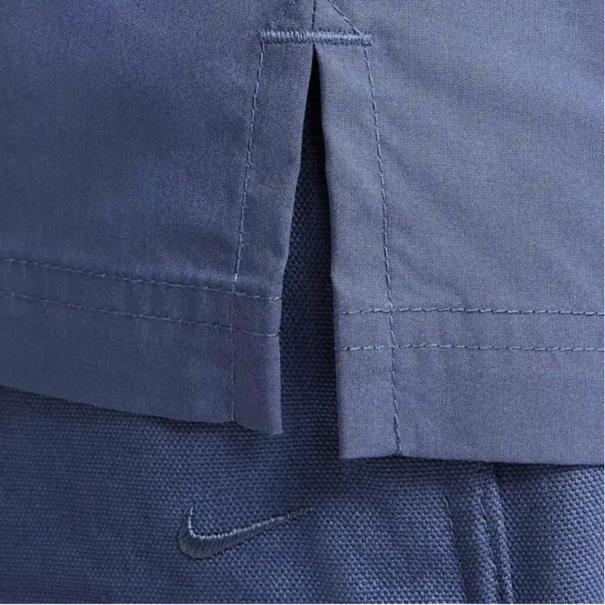 Nike Sportswear Metro Ground Solid Loose Fit Collared Short Sleeve Shirt Kids Tops Finn-Blue HF8054-491