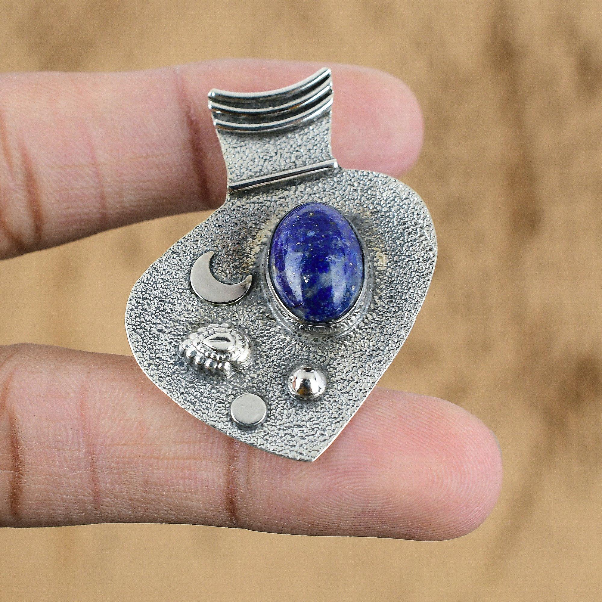 

Mothers day Deal Lapis Lazuli Gemstone Sterling Silver Wedding Pendant Jewelry