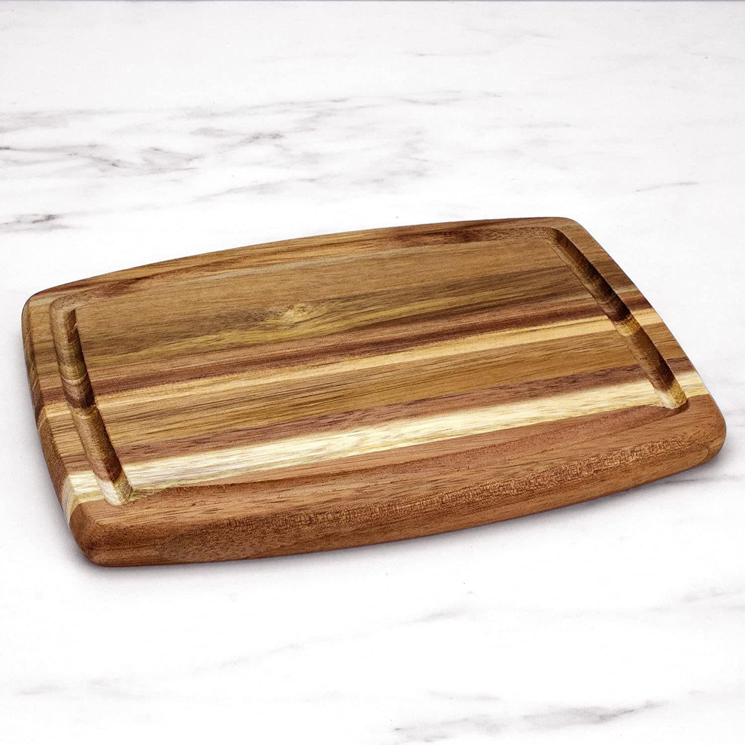 Acacia Wood Cutting & Chopping Board for Vegetables & Fruits with Tray Acacia Wood