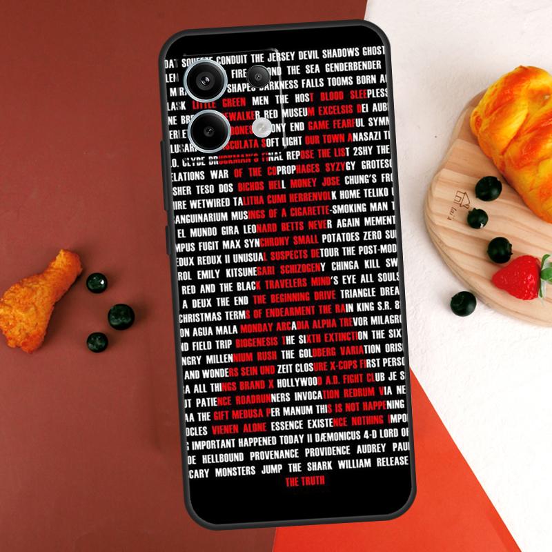 The X Files TV Series Case For Xiaomi Redmi Note 14 Pro 9 10 11 12 13 Pro 10S 11S 12S Redmi 13C 10C 12C 14C Coque
