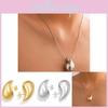 Water Modern Minimalist Drop Earrings And Necklaces In Luxurious Gold And Silver Fashionable Accessories