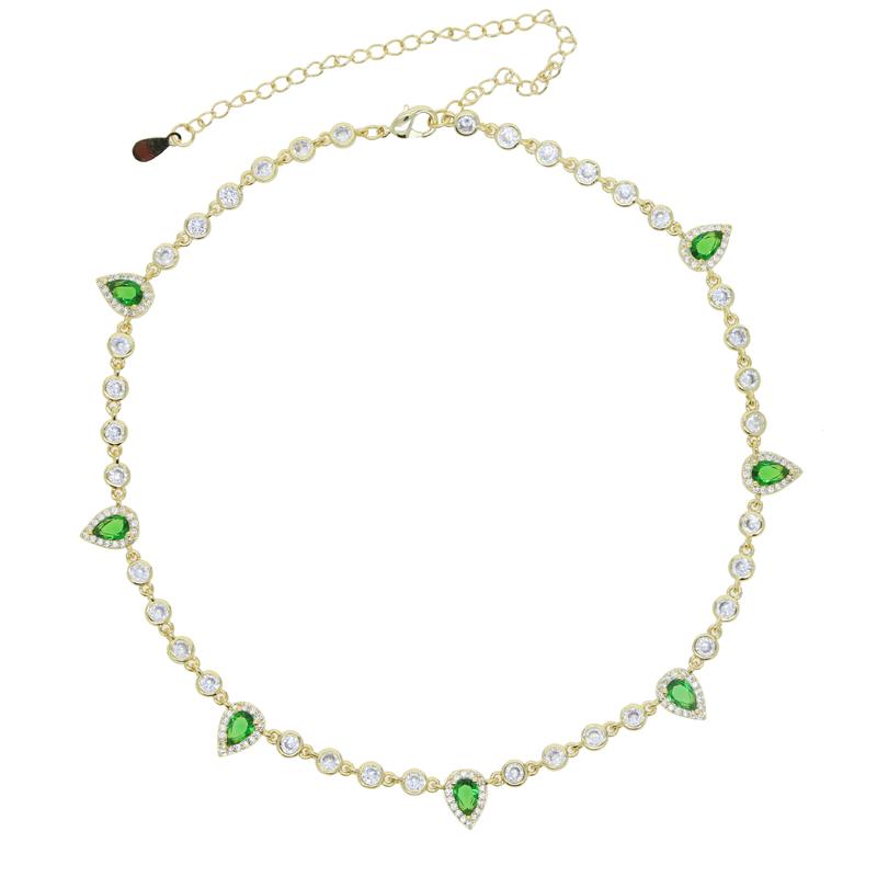 New Style Tear Drop Water Drop Colorful Cubic Zirconia Long Y Lariat Necklace For Women Fashion Jewelry