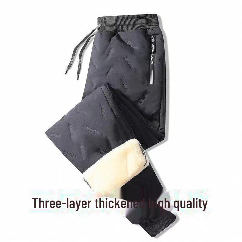 Men’s Windproof Plus Velvet Winter Pants: Thick, Warm, and Trendy.