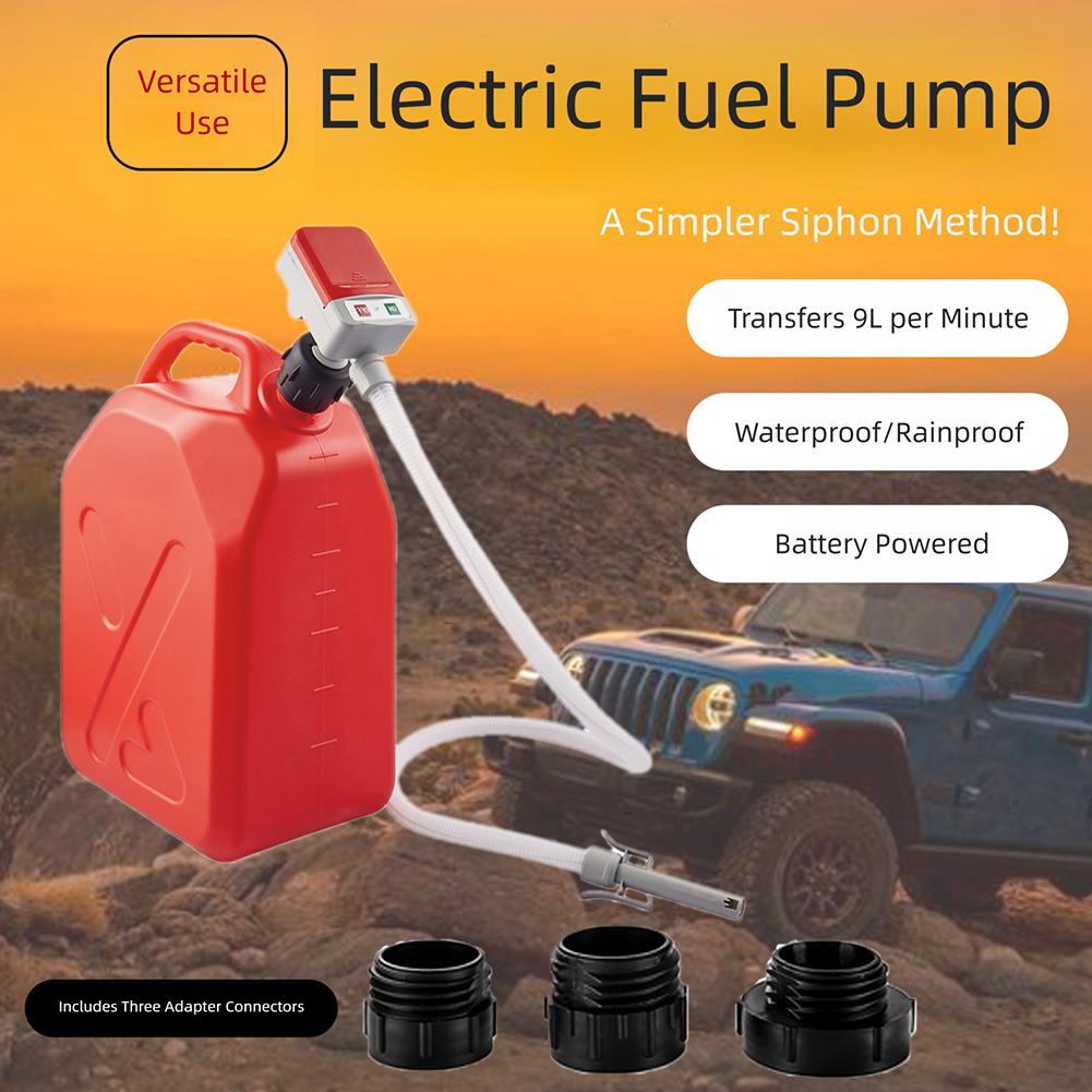 Portable Fuels Pump Battery-Operated Liquid Transfer Pump 9.08l/Min Electric Liquid Pump With 3 Tank Adapter