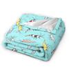 Fancy Ornamental Aquarium Shrimp Partten Blanket Fleece All Season Breathable Warm Throw Blanket for Home Outdoor Quilt