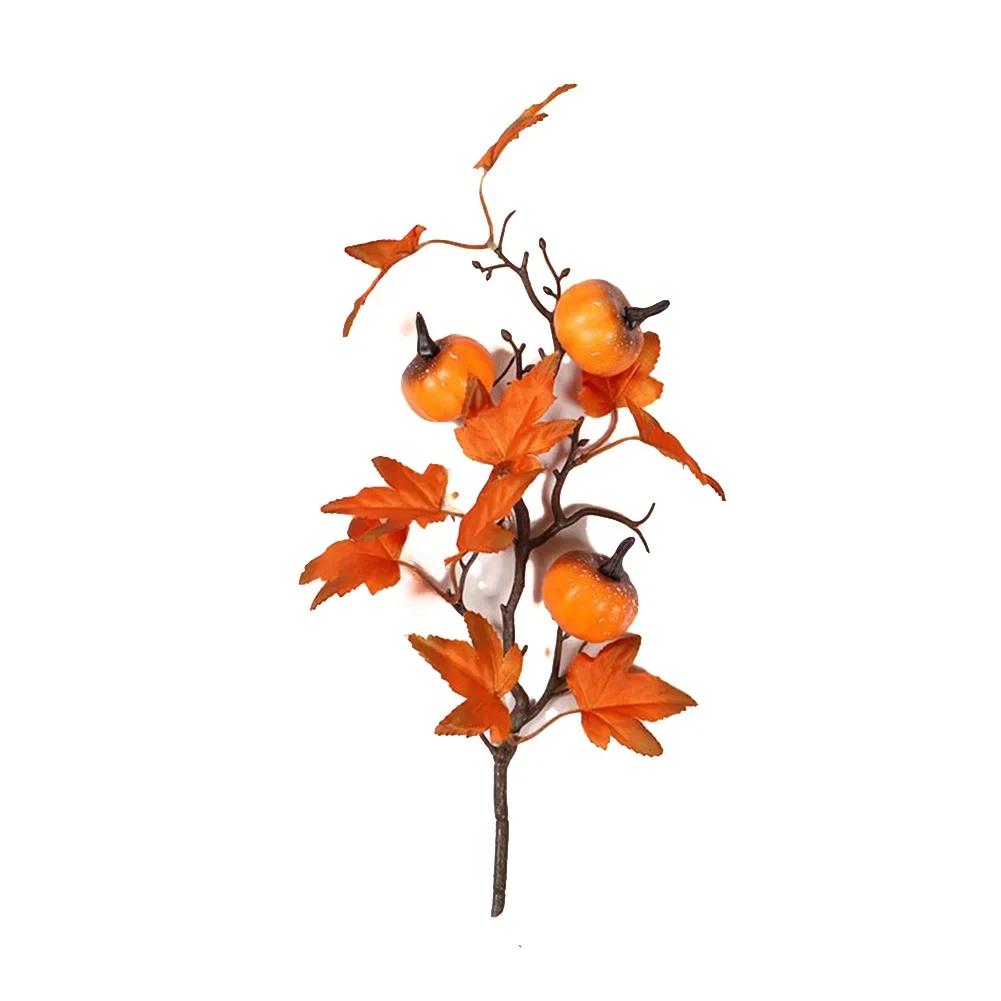 Artificial Maple Leaves Branch Fake Fall Leaves Stems Plants Outdoor Home Decor Outdoor Artificial Flower New Year 2025 Decor
