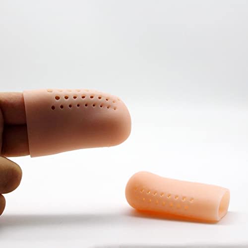 Karonpeln Set of 2 Silicone Toe Cots, Toe Caps, Protectors, Toenail Protection Caps, Cushioned, Shock Absorbent, Friction Pain Relief, Breathable, Was