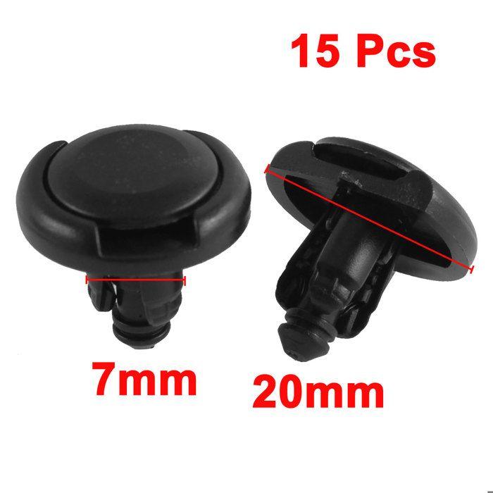 Rivet véhicule sourcing map voiture trou 7mm rivets plastiques agrafe clips tige-poussoir 15pcs