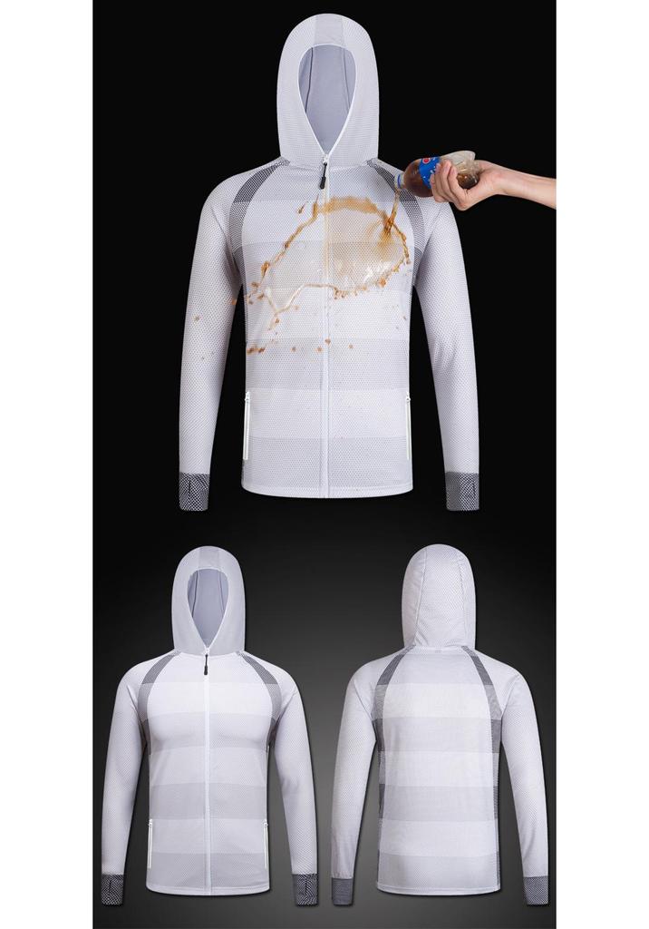 Men's Summer Fishing Apparel: Hydrophobic, Dirt & Stain-Resistant, Sun-Protective, Long Sleeve Outdoor Shirt