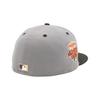 NEW ERA 59FIFTY San Diego Padres Side Patch Two Tone Cap Storm Grey Black MLB ONSPOTZ Exclusive Flat Visor Fitted Baseball Hat Unisex 7 3/4