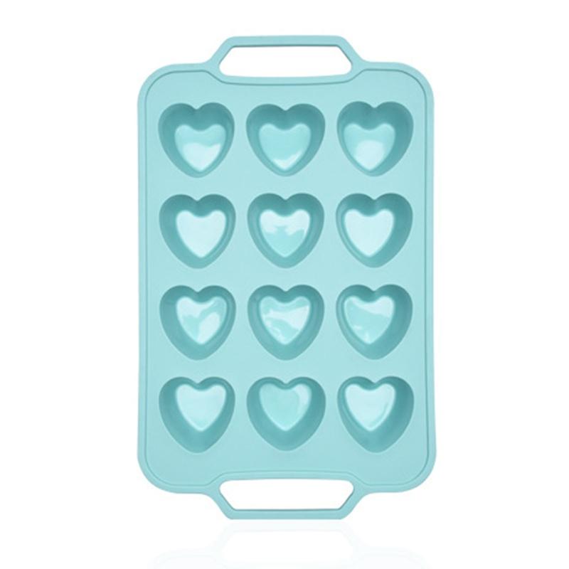 12-Cavity Cake Molds Pastry Tool Pressable 3D Christmas Little Cute Heart Theme Press Baking Utensils Bread Mousse for Kitchen