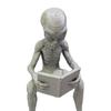 yangyizhi 3D Printed Reading Alien Ornament, Creative Sitting Sculpture, Resin Collectible Figures Desktop Office Study