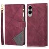 For Samsung Galaxy S25 Edge Wallet Case Color Splicing Leather Phone Cover with Stand