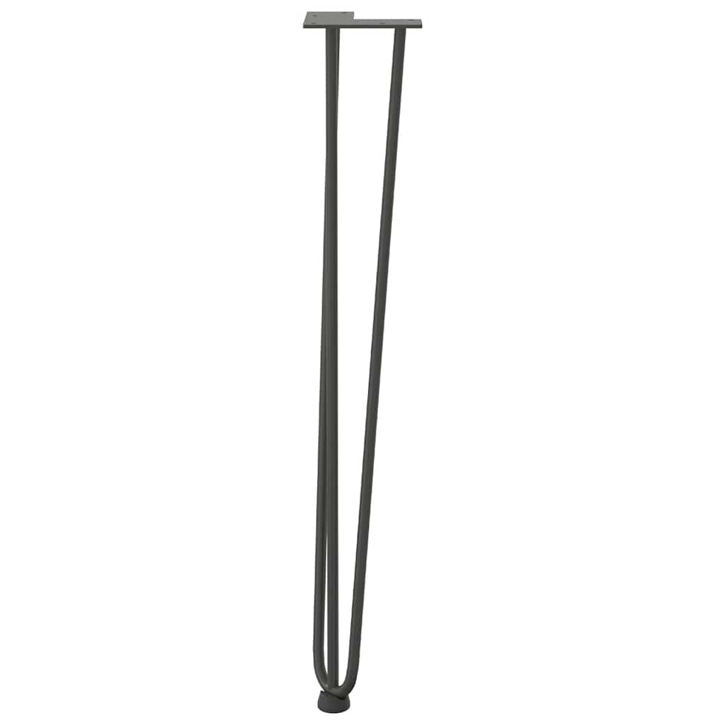 Vidaxl Nogi Do Stołu Hairpin, 4 Szt., Antracyt, 72 Cm, Lita Stal