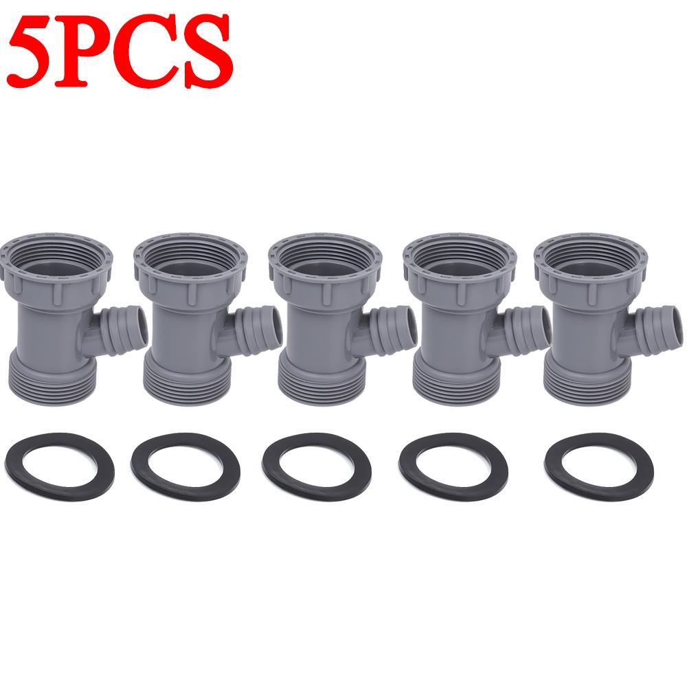 Sink Drain Adapter Pipe Tee 45mm Internal Threads Y-Shaped Single Hole Overflow Kitchen Sewer Branch Connector Thread Fittings