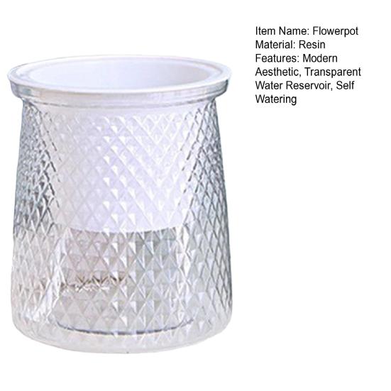 Yousheng Self Watering Plant Pot Flowerpot with Drainage Holes And Transparent Water Reservoir Indoor Self Watering Planter for Home Office Decor