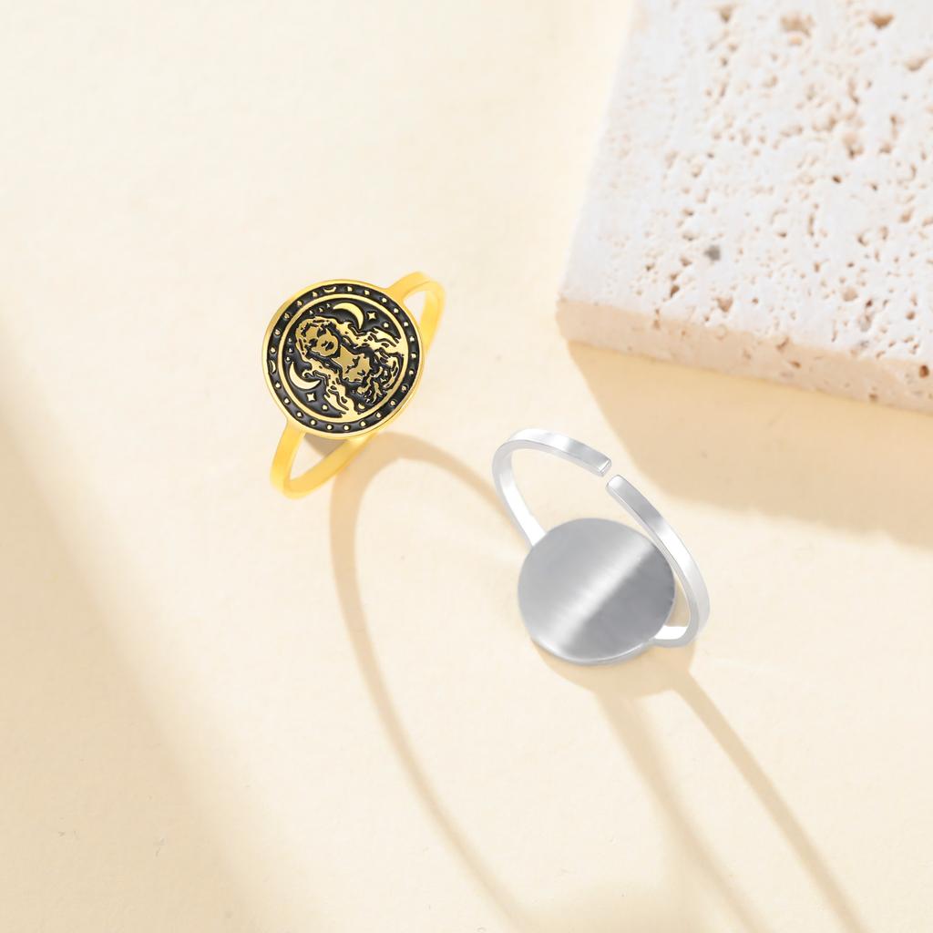 Bague Déesse de la Lune Vintage pour Femmes Bague Triple Lune Wiccanne Réglable Bijoux Célestes Witchy Amulette Païenne Cadeau pour Elle