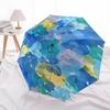 1pc Abstract Painting Automatic Open/Close Folding Umbrella - Compact 8-Rib Design, Daily Use, Perfect Gift for Friends & Family yy260327075