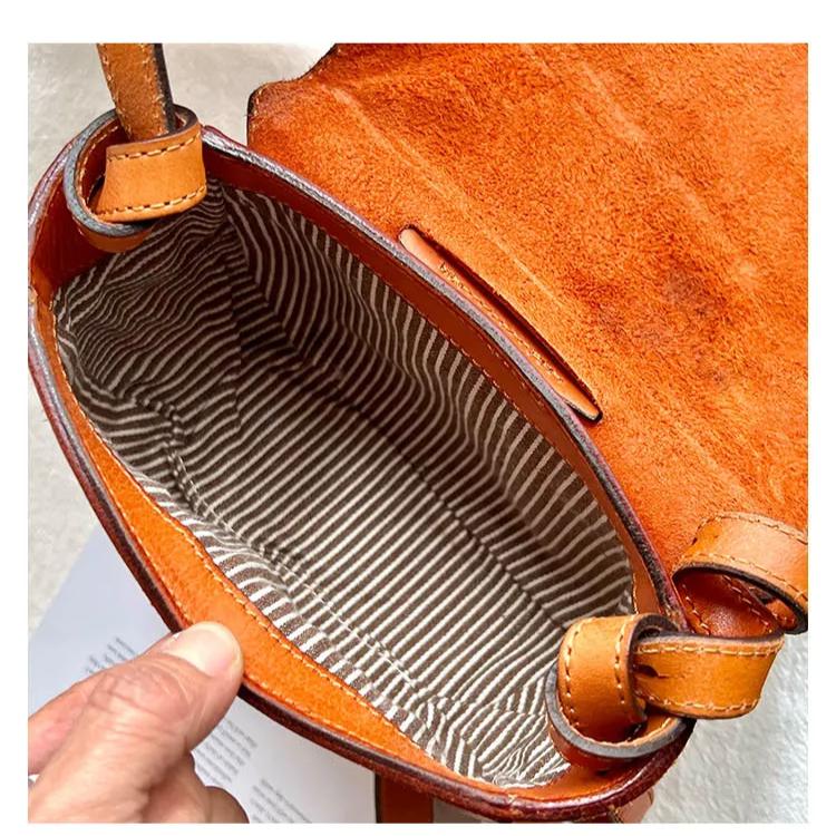Johnature Retro Versatile Saddle Bag High End Shoulder Crossbody Bags Handmade Genuine Leather Women's Bag
