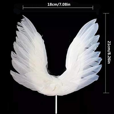 White Angel Cupcake Toppers Baby Angel Cake Topper Toppers Cake Decoration for Anniversary Birthday Party Wedding Baby Shower