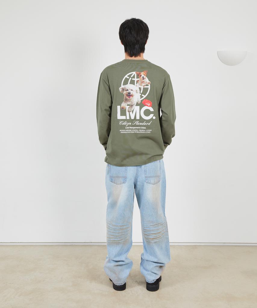 LMC Flying Puppy Long Slv Tee White
