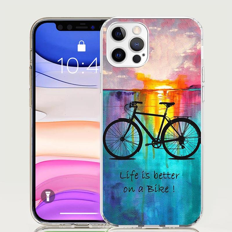 Bicycle Bike Sport Case Phone Cover for Apple iphone 16 15 14 13 12 Mini 11 Pro Max 16E X XS XR 7 Plus 8 + SE 2020 Trend Fundas