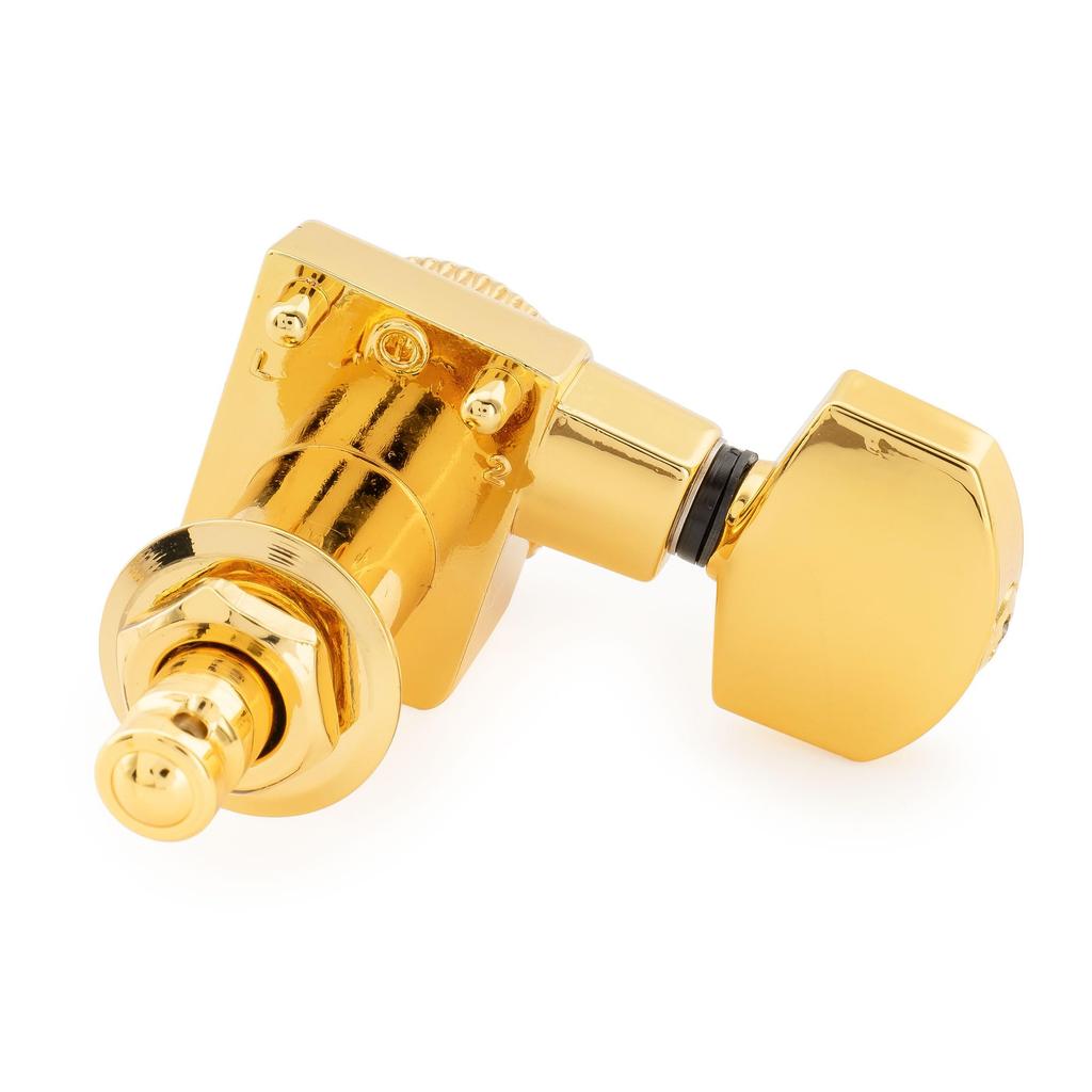 Musiclily Pro Locking Tuning Pegs with Gear Hex for Fender and Electric Gold Left-Handed 6-Row, 2-Pin 181 Ratio, Buttons, Strat, Telecaster, Guitars,