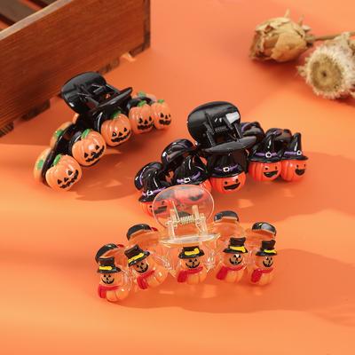 Halloween Fashion Hair Claw Pumpkin Cute Ponytail Hairpin Hair Clips For Girls Festival Hair Accessories Headwear Crabs Clip