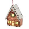 Christmas Gingerbread House Ornament Wooden Light Up Village House Christmas Tree Hanging Ornaments for Holiday Winter Home Party Tree Decor